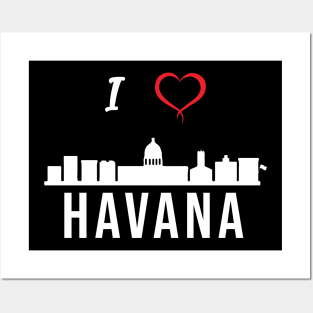 I love Havana Skyline Cuba Cuban Central America Posters and Art